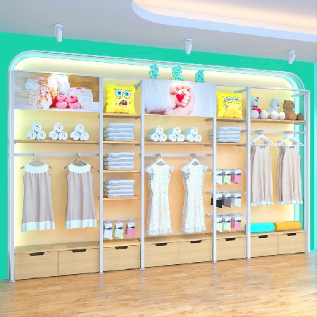 Maternal and child shop by wall side cabinet